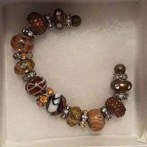 Bracelet Glass beads and bronze. Boxed for gifting